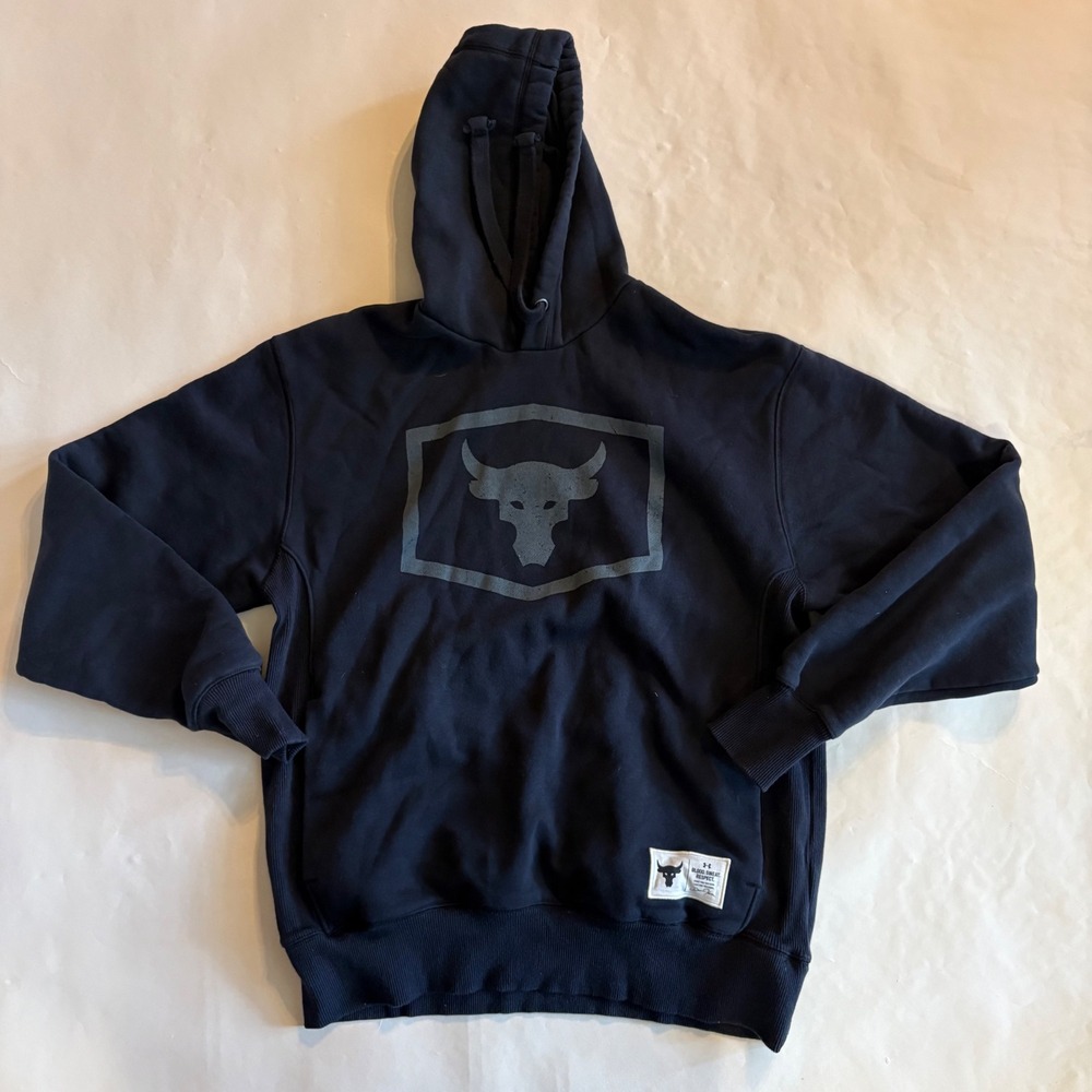 Under Armour Project Rock Brahma Bull Hoodie Black Mens Medium 1346067-001